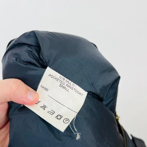 Barbour Vintage Navy Quilted Utility Style Pocket Sleeveless Jacket UK S - Picture 7 of 9